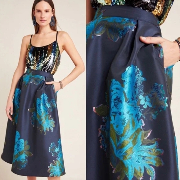 Anthropologie Dresses & Skirts - Anthropologie Maeve Ronette Jacquard Midi Skirt